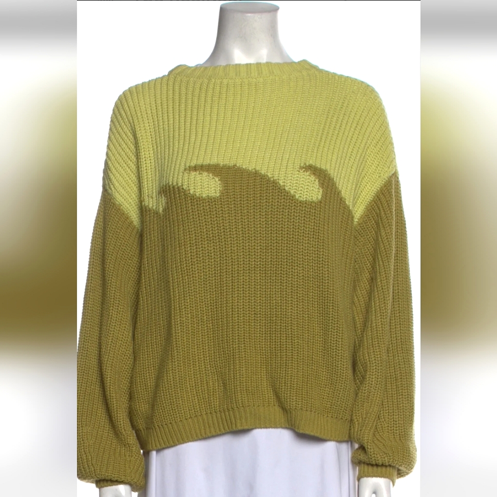 Back Beat Co Green Wave Sweater Size M/L